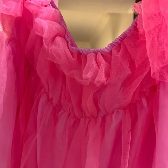 Off the Shoulder Hot Pink Dress - Picture 2 of 6